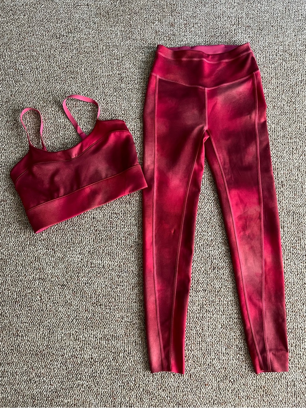 Free People Movement REVERSIBLE Beat The Heat Workout Set Wild Raspberry & Fig